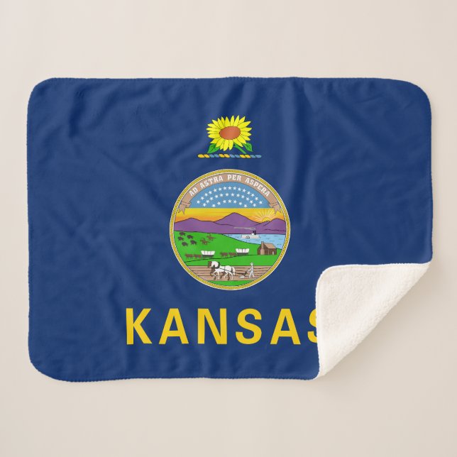 Couverture Sherpa Drapeau de l'État du Kansas (Devant (Horizontal))