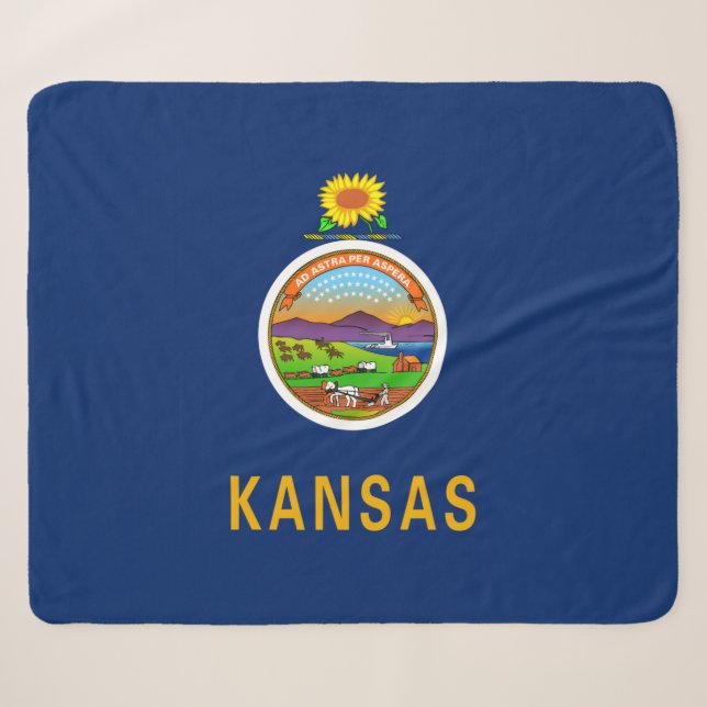 Couverture Sherpa Drapeau de l'État du Kansas (Devant (Horizontal))