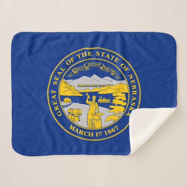 Couverture Sherpa Drapeau de l'État du Nebraska (Devant (Horizontal))