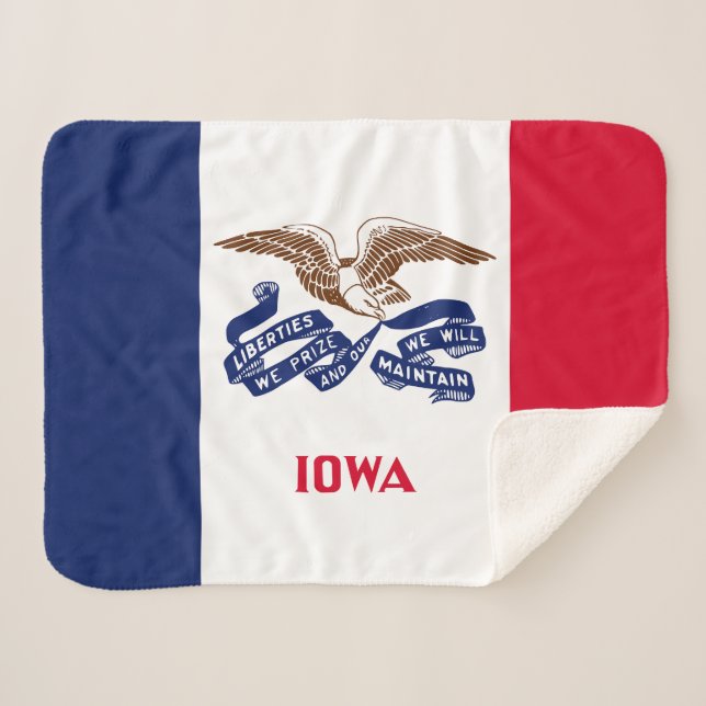 Couverture Sherpa Drapeau de l'Iowa (Devant (Horizontal))