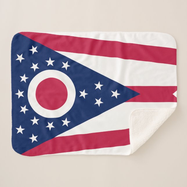 Couverture Sherpa Drapeau de l'Ohio (Devant (Horizontal))