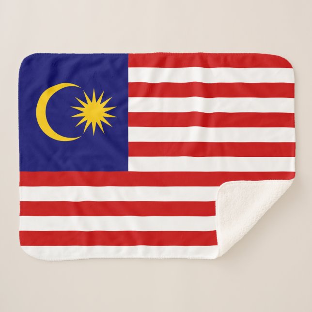 Couverture Sherpa Drapeau de Malaisie (Devant (Horizontal))
