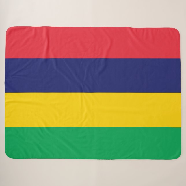 Couverture Sherpa Drapeau de Maurice (Devant (Horizontal))