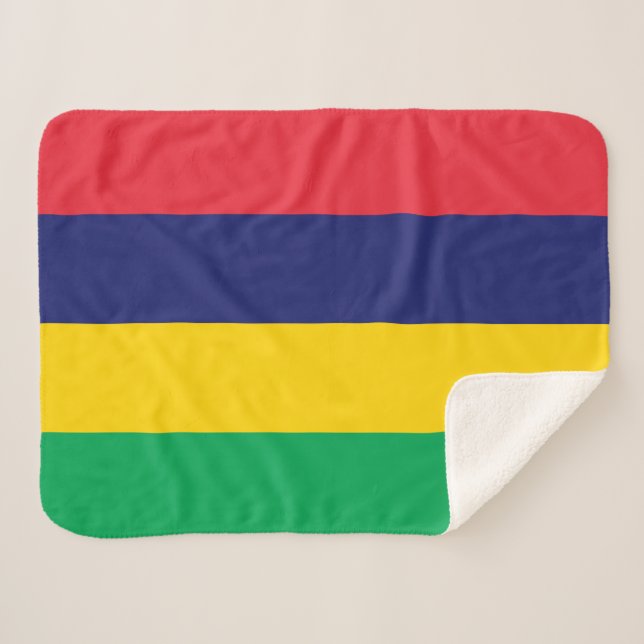 Couverture Sherpa Drapeau de Maurice (Devant (Horizontal))