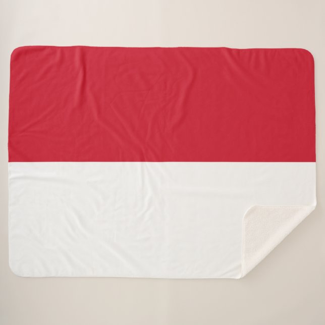Couverture Sherpa Drapeau de Monaco (Devant (Horizontal))