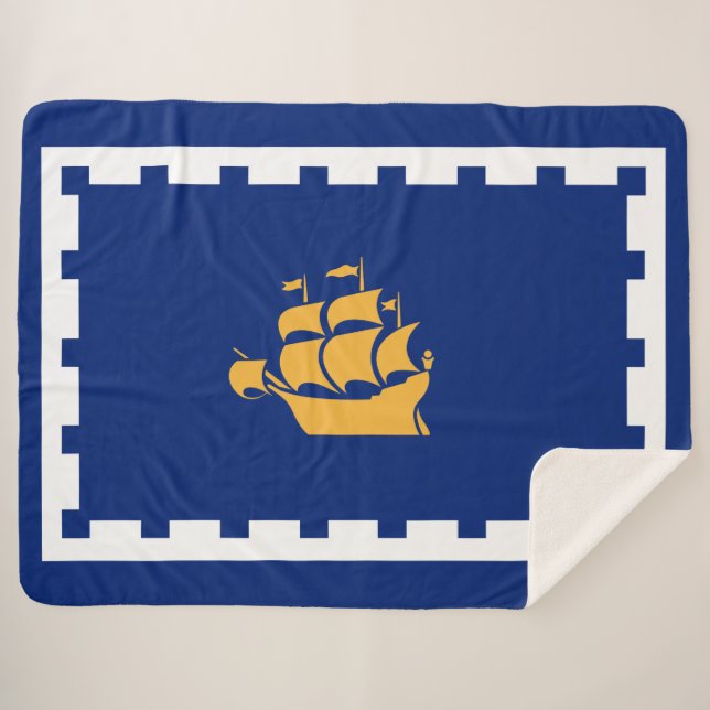 Couverture Sherpa Drapeau de Québec (Québec, Canada) (Devant (Horizontal))