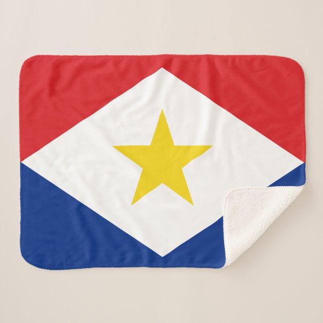 Couverture Sherpa Drapeau de Saba (Devant (Horizontal))