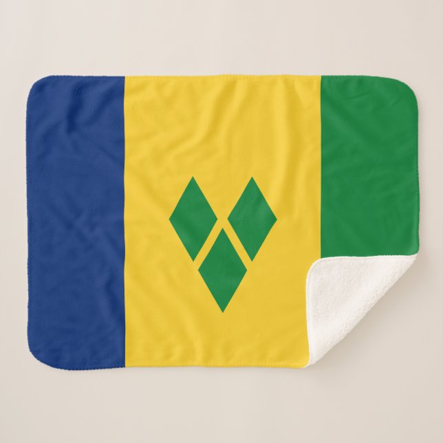 Couverture Sherpa Drapeau de Saint-Vincent (Devant (Horizontal))