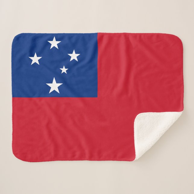 Couverture Sherpa Drapeau de Samoa (Devant (Horizontal))