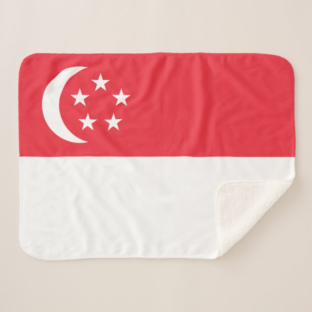 Couverture Sherpa Drapeau de Singapour (Devant (Horizontal))