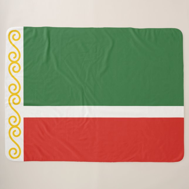 Couverture Sherpa Drapeau de Tchétchénie (Devant (Horizontal))