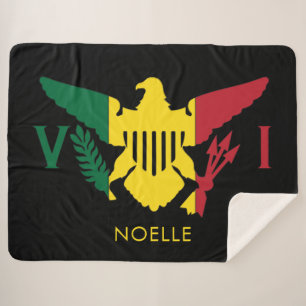 Couverture Sherpa Drapeau des îles Vierges américaines, Rasta Roug
