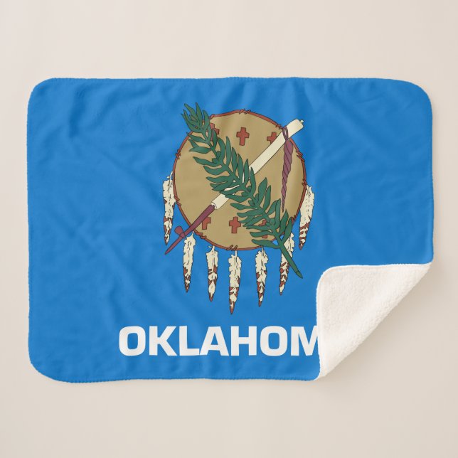 Couverture Sherpa Drapeau d'État de l'Oklahoma Imprimer Patriotique (Devant (Horizontal))