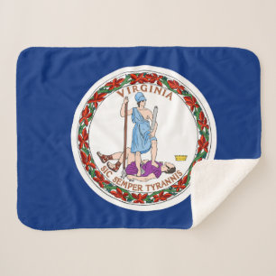 Couverture Sherpa Drapeau d'état de Virginie Imprimer Patriotique
