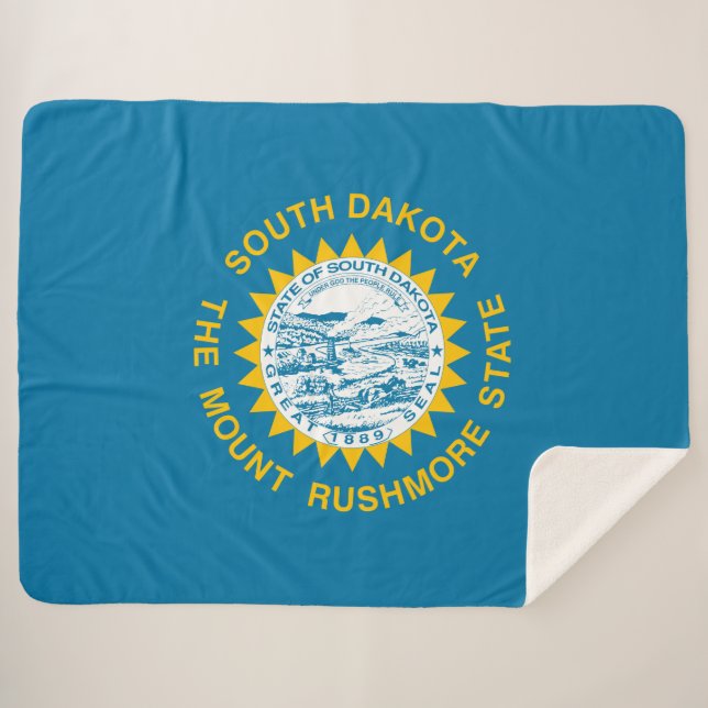 Couverture Sherpa Drapeau d'État du Dakota du Sud (Devant (Horizontal))