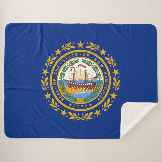 Couverture Sherpa Drapeau d'Etat du New Hampshire (Devant (Horizontal))
