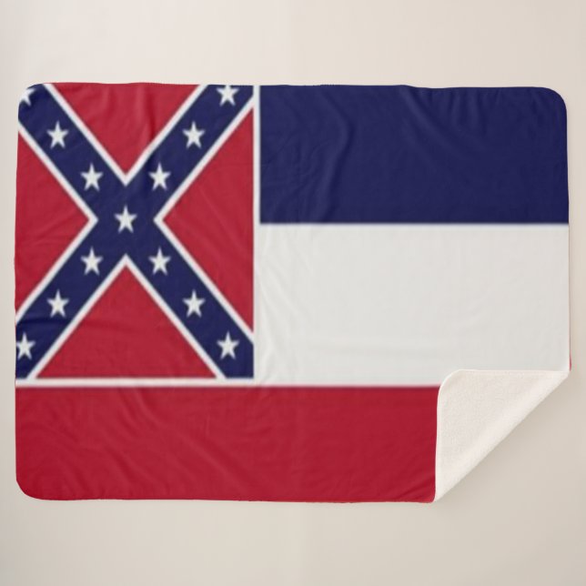 COUVERTURE SHERPA DRAPEAU D'ÉTAT MISSISSIPPI (Devant (Horizontal))