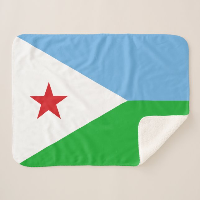 Couverture Sherpa Drapeau Djibouti (Devant (Horizontal))