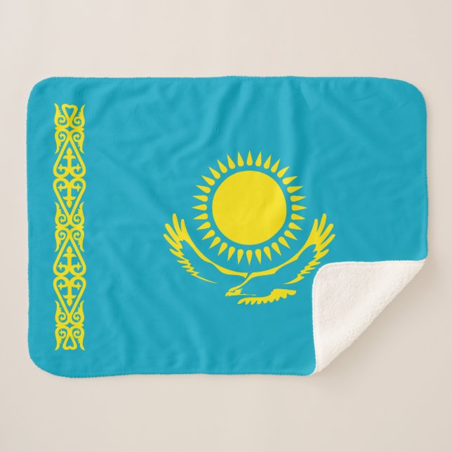 Couverture Sherpa Drapeau du Kazakhstan (Devant (Horizontal))