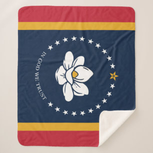 Couverture Sherpa Drapeau du Mississippi - Nouveau Drapeau de Magnol
