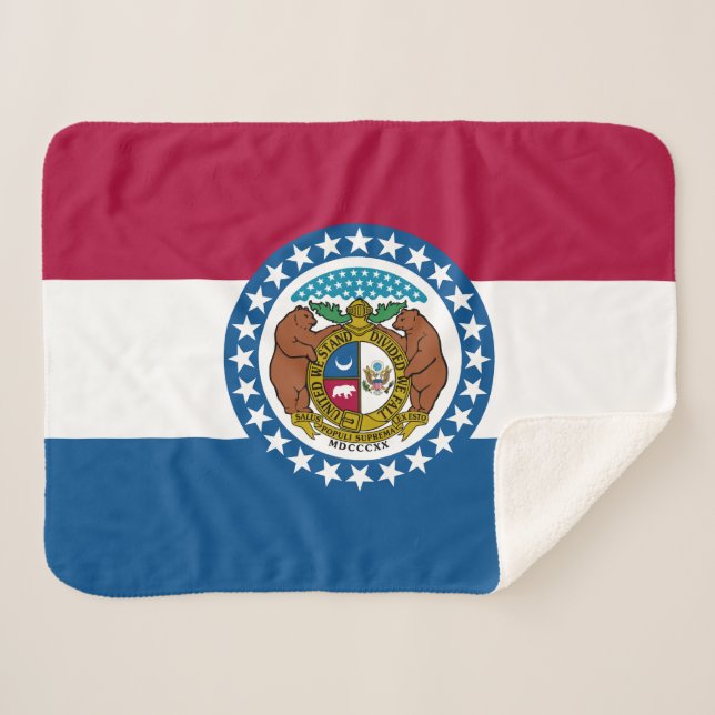 Couverture Sherpa Drapeau du Missouri (Devant (Horizontal))