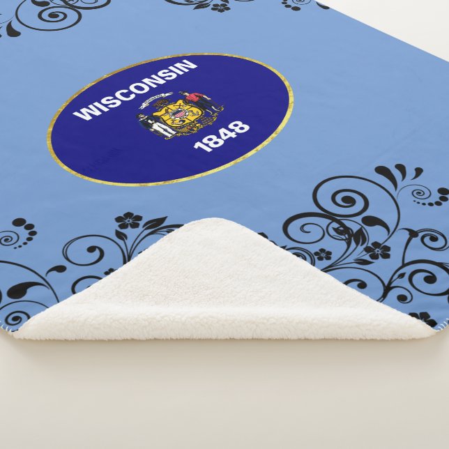 Couverture Sherpa Drapeau du Wisconsin (3/4)