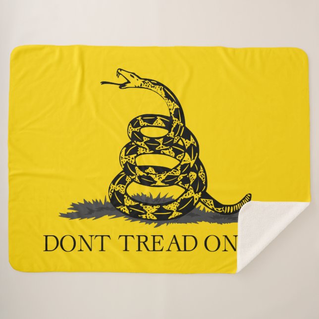 Couverture Sherpa Drapeau Gadsden jaune classique Ne marchez pas sur (Devant (Horizontal))