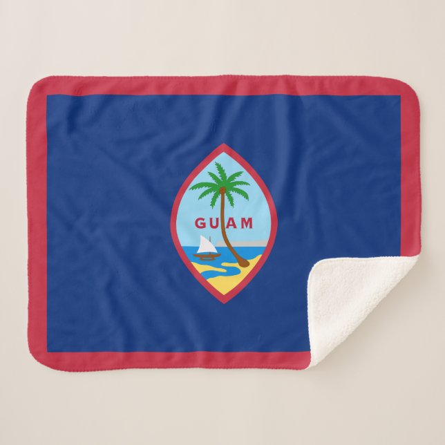 Couverture Sherpa Drapeau Guam (Devant (Horizontal))