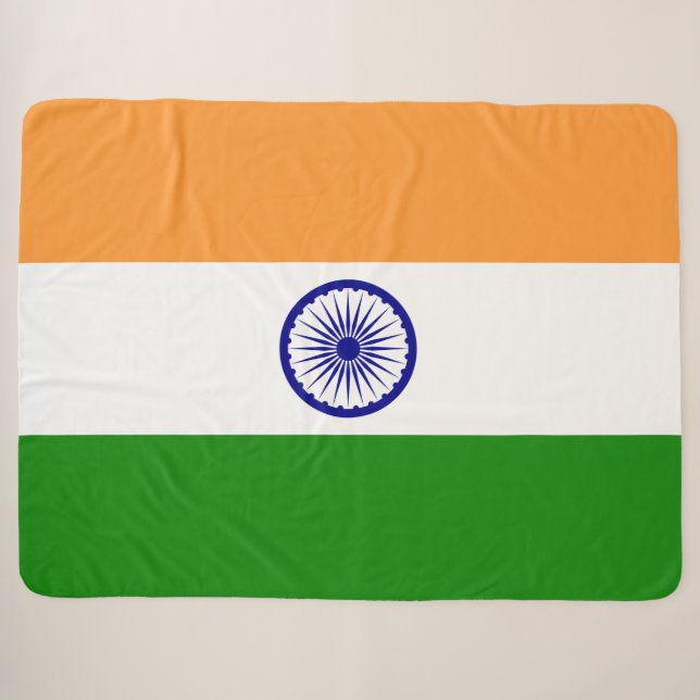 Couverture Sherpa Drapeau indien (Inde) (Pays d'Asie du Sud) (Bharat (Devant (Horizontal))