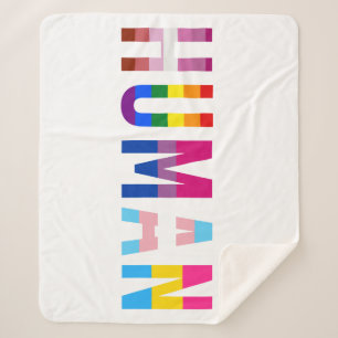 Couverture Sherpa Drapeau LGBT HUMAN Mois Gay pride Transgenre