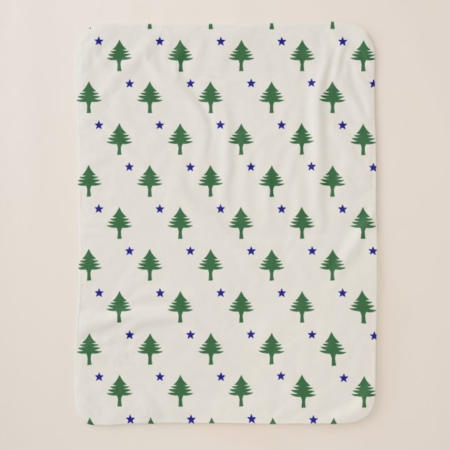 Couverture Sherpa Drapeau Maine d'origine (Devant)