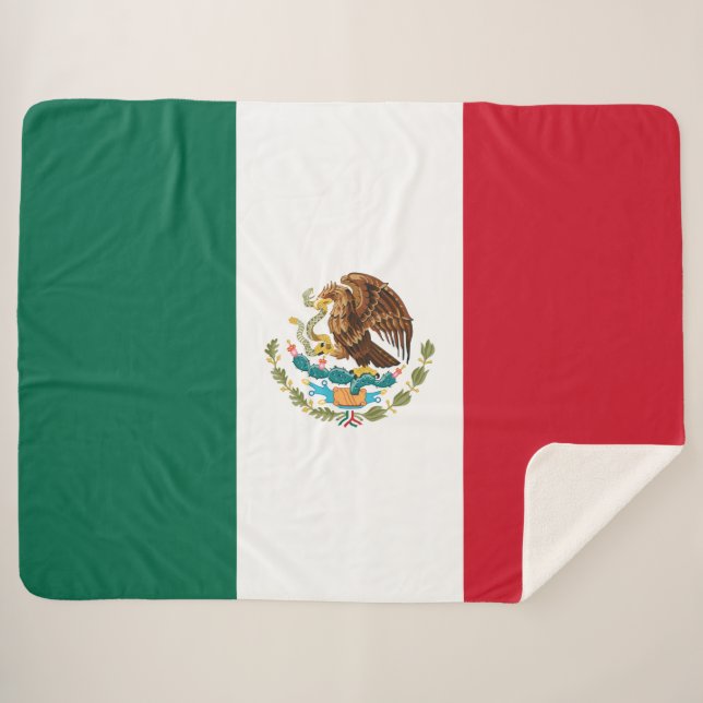 Couverture Sherpa Drapeau mexicain (Mexique) (Devant (Horizontal))