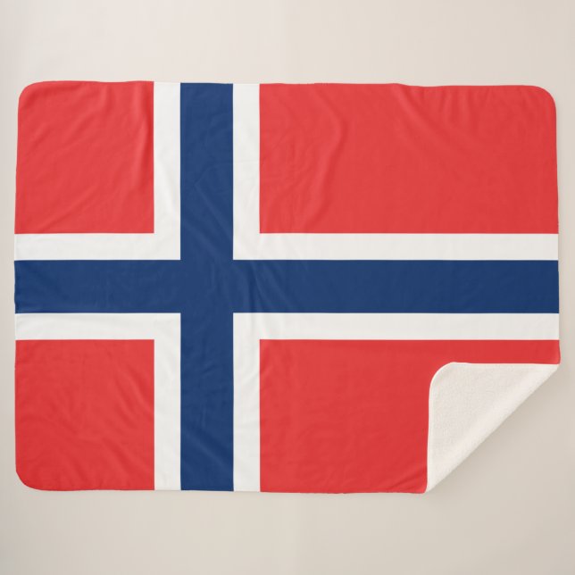 Couverture Sherpa Drapeau norvégien (Norvège) (Devant (Horizontal))