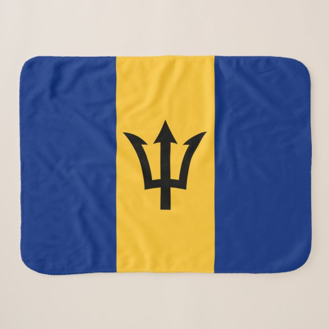 Couverture Sherpa Drapeau patriotique de la Barbade (Devant (Horizontal))