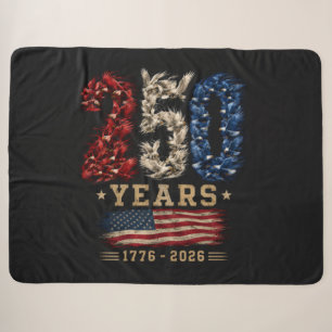 Couverture Sherpa Drapeau patriotique de l'aigle américain 250 ans