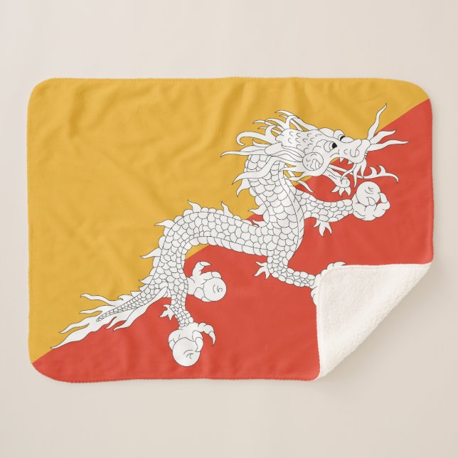 Couverture Sherpa Drapeau patriotique du Bhoutan (Devant (Horizontal))