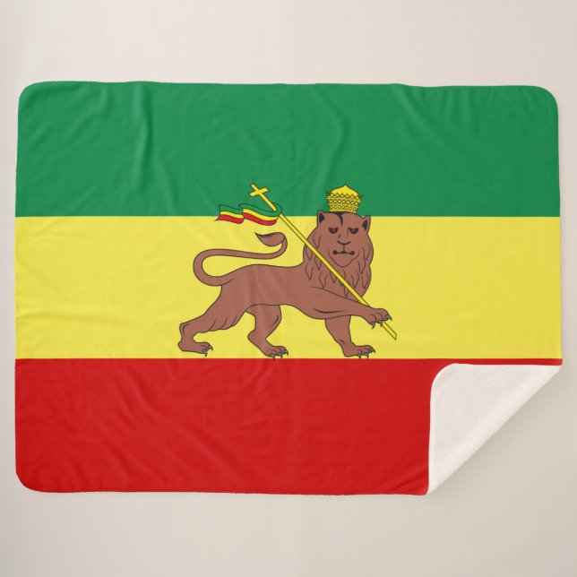 Couverture Sherpa Drapeau rastafarien (Rastafarianisme) (Rasta) (Devant (Horizontal))