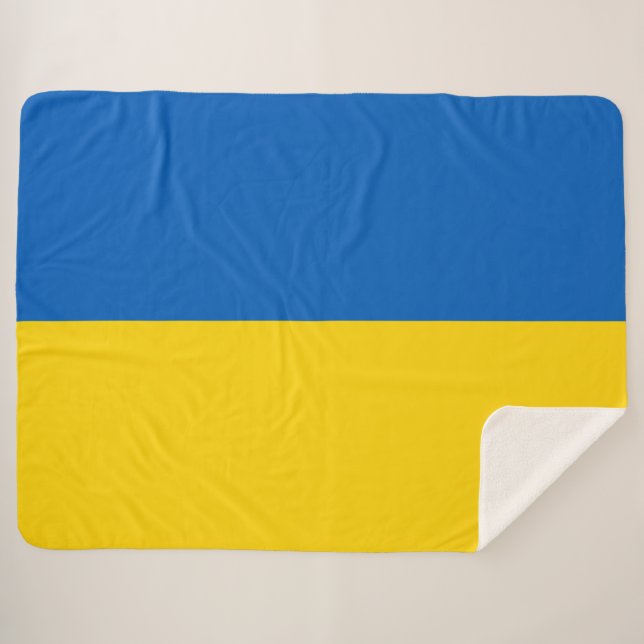 Couverture Sherpa Drapeau ukrainien (Ukraine) (Devant (Horizontal))