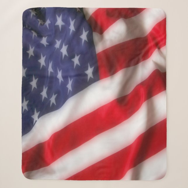Couverture Sherpa Drapeau USA (Devant)
