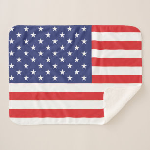 Couverture Sherpa Drapeau USA Imprimer Patriotique Sherpa Blanket