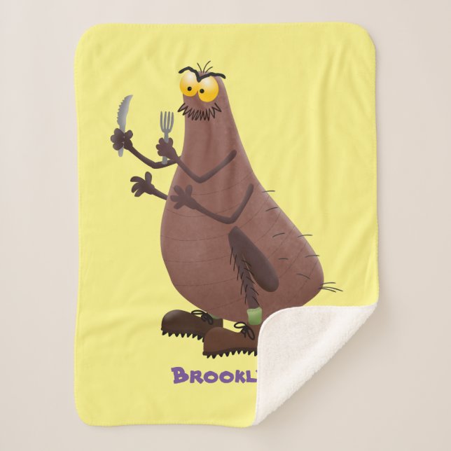 Couverture Sherpa Drôle affamé pulette affamée dessin animé (Devant)