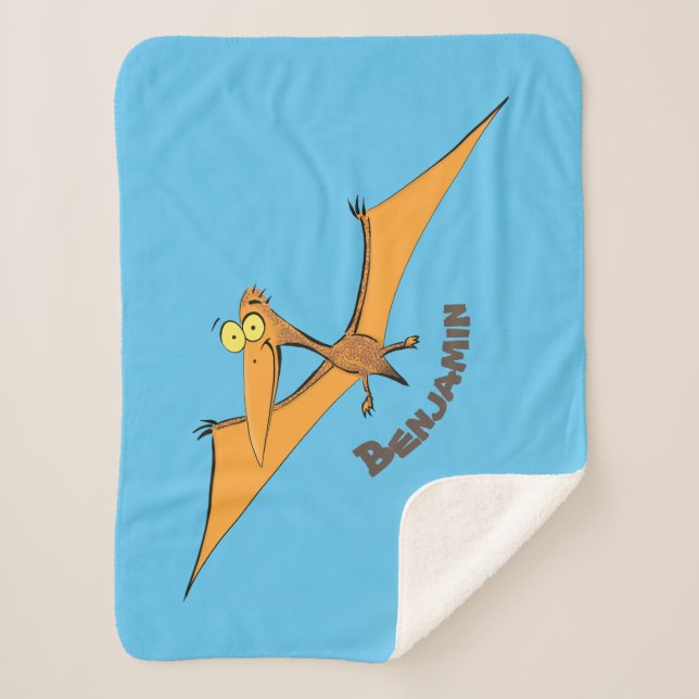Couverture Sherpa Drôle mignon dessin animé de pterodactyle volant o (Devant)