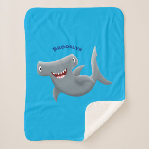 Couverture Sherpa Drôle mignon requin marteau dessin animé