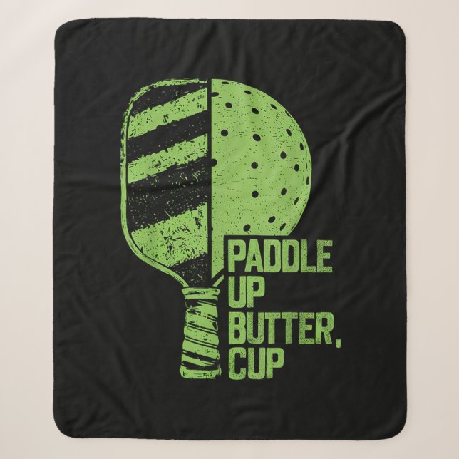 Couverture Sherpa Drôle Pickleball Paddle Up Butter Cup (Devant)