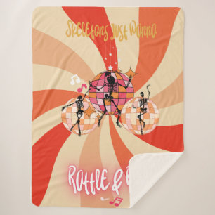 Couverture Sherpa Drôle Skeletons juste envie Rattle&Roll