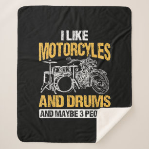 Couverture Sherpa Drummer Drumming J'Aime Les Motos Et Les Drums
