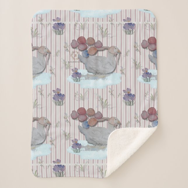Couverture Sherpa Duck Balloons Nursery Thème Baby Cloth Sherpa Blan (Devant)