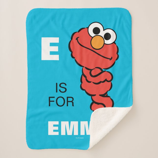 Couverture Sherpa E est pour Elmo | Ajouter Votre Nom (Devant)