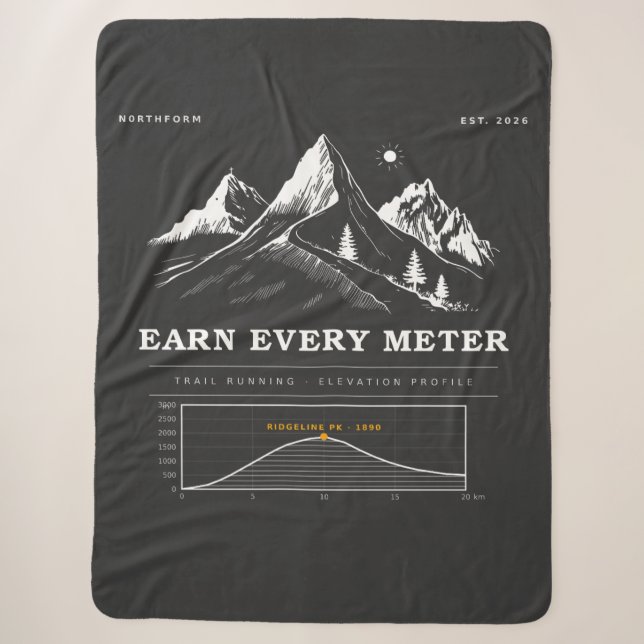 Couverture Sherpa Earn Every Meter Trailrunning Profil d'altitude  (Devant)