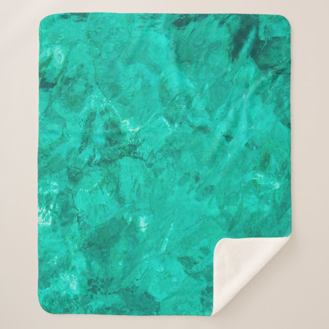 Couverture Sherpa Eau bleu mer vague turquoise arrière - plan liquid (Devant)